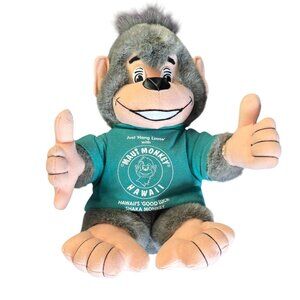 Hawaiis Good Luck Shaka Monkey Maui Plush Toy Hang Loose Stuffed Animal 11 in